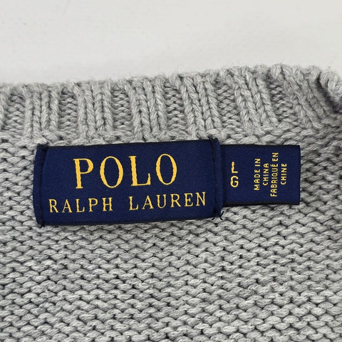 Polo Ralph Lauren Spellout Knitted Jumper Grey Men's Large