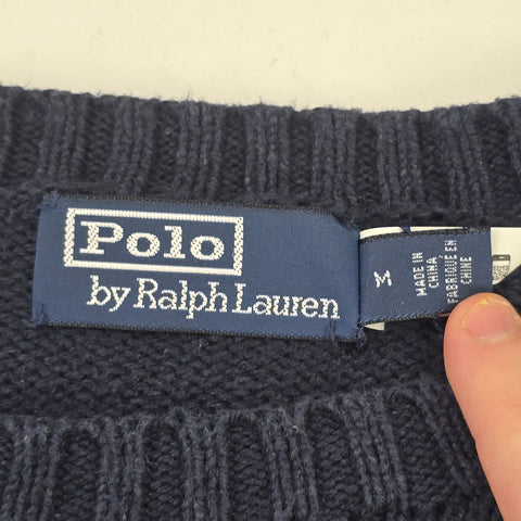 Polo Ralph Lauren USA Flag Bear Knitted Jumper Blue Men's Medium