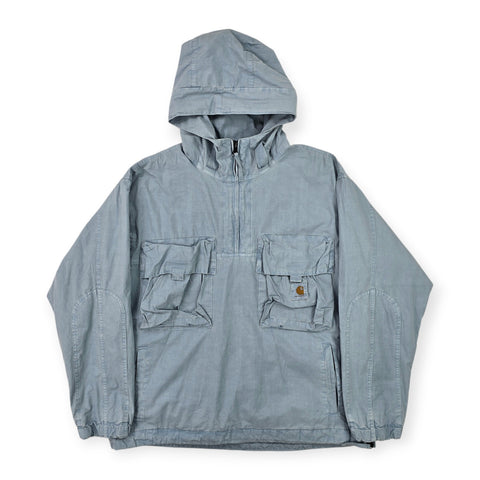 Carhartt WIP Berm Dyed Utility 1/2 Zip Anorak Jacket Blue Men's Medium