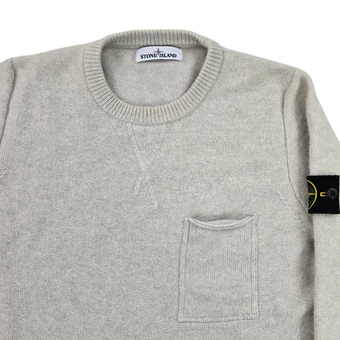 Stone Island 2016 Knitted Crew Neck Pocket Jumper Grey Men's Large