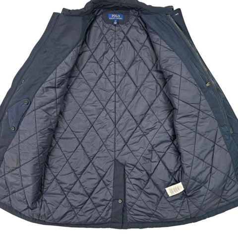 Polo Ralph Lauren Commuter Quilted Trench Coat Jacket Blue Men's Small