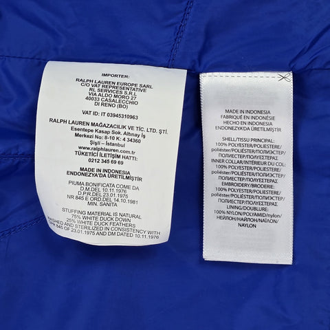 Polo Ralph Lauren Big Pony Tyrol Down Puffer Gilet Jacket Blue Men's Small