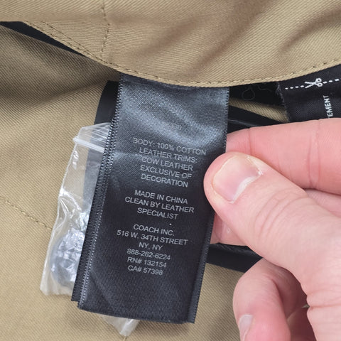 Coach Patchwork Cotton Leather Parka Jacket Men's Small