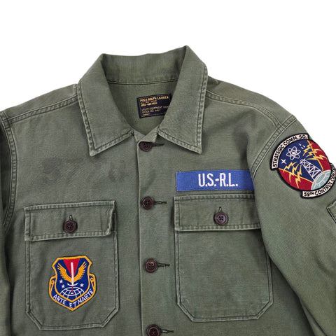 Polo Ralph Lauren Military Army Patches Field Jacket Green Men's Small