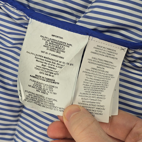 Polo Golf Ralph Lauren Down Puffer Gilet Jacket Blue Men's Medium