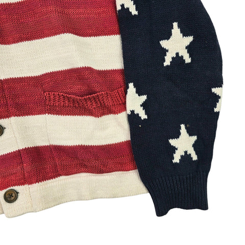 Polo Ralph Lauren USA Flag Shawl Knitted Cardigan Men's Large