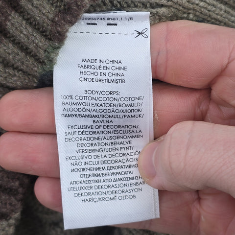 Polo Ralph Lauren Tiger Cable Knit Camouflage Cricket Jumper Men's XL