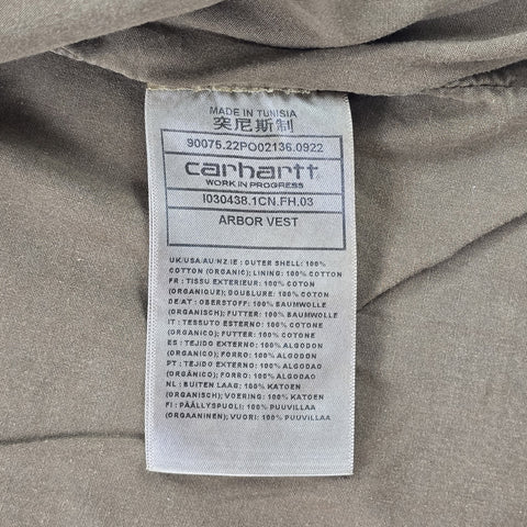 Carhartt WIP Dyed Arbor Utility Vest Gilet Jacket Brown Men's Large