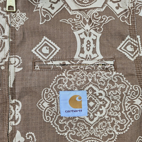Carhartt WIP Detroit Bandana Pattern Jacket Brown Men's Small
