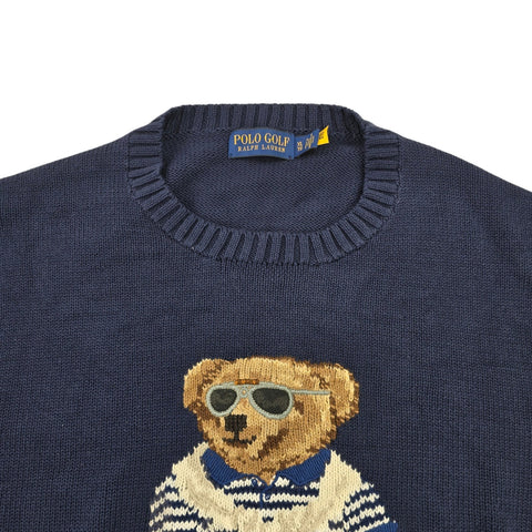 Polo Golf Ralph Lauren Bear Knitted Jumper Blue Men's XL