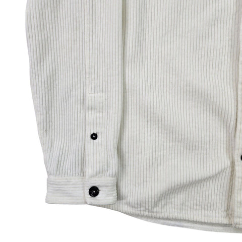 Stone Island 2022 Corduroy Spellout Overshirt White Men's XXL