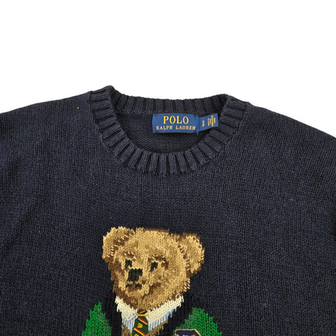 Polo Ralph Lauren Bear Knitted Jumper Blue Men's Small