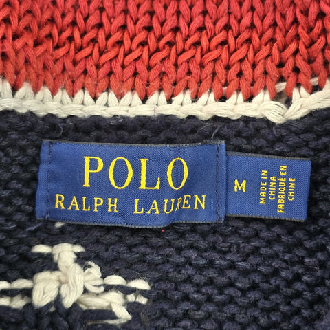 Polo Ralph Lauren USA Flag Shawl Knitted Cardigan Men's Medium