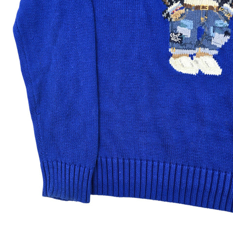 Polo Ralph Lauren Bear Knitted Jumper Blue Men's Medium