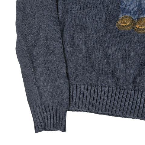Polo Ralph Lauren USA Flag Bear Knitted Jumper Blue Men's Medium