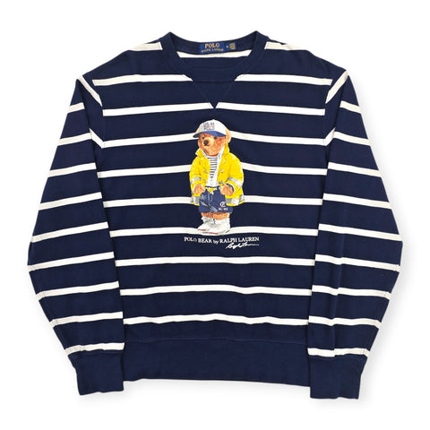 Polo Ralph Lauren Bear Spellout Striped Sweatshirt Men's Medium