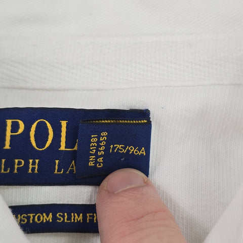 Polo Ralph Lauren Spellout Rugby Polo Shirt White Men's Medium