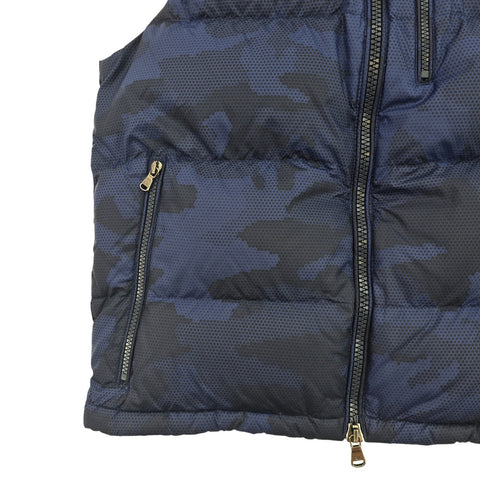 Polo Ralph Lauren Gorham Down Puffer Camo Gilet Jacket Blue Men's Small