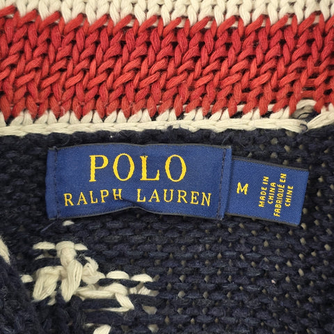 Polo Ralph Lauren USA Flag Shawl Knitted Cardigan Men's Medium