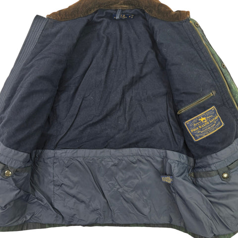 Polo Ralph Lauren Iconic Oilcloth Cylinder Biker Waxed Check Jacket Men's Medium
