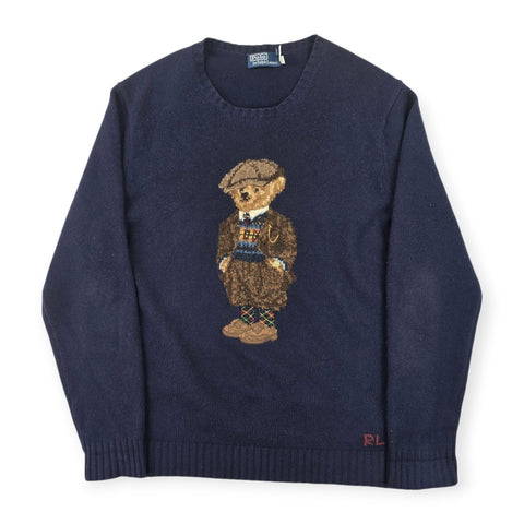 Polo Ralph Lauren Bear Knitted Jumper Blue Men's XL