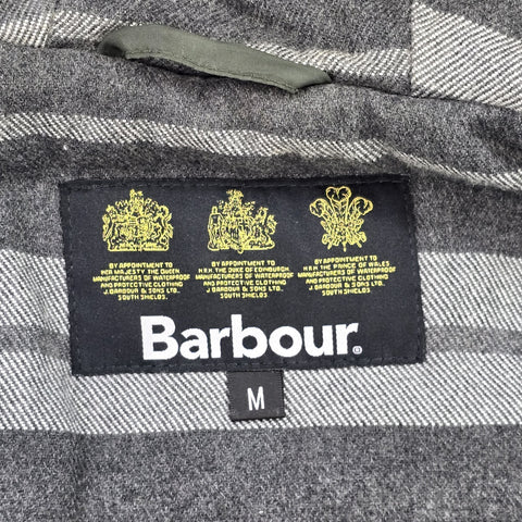 Barbour Pendle Waxed Parka Quilt Lined Jacket Grey Men's Medium