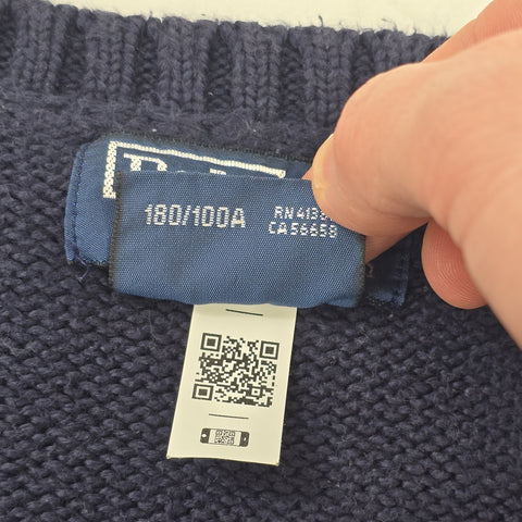 Polo Ralph Lauren USA Flag Knitted Jumper Blue Men's Large