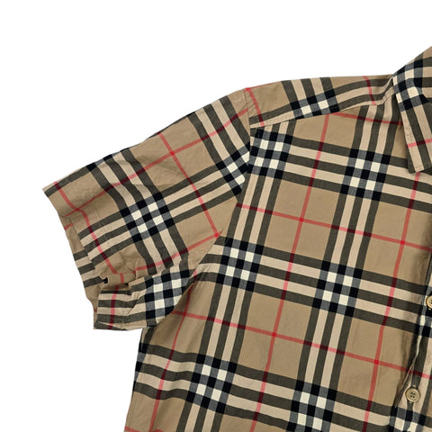 Burberry Caxton Poplin Nova Check Short Sleeve Shirt Men's Large