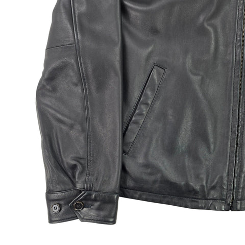 Polo Ralph Lauren Leather Bomber Jacket Black Men's XL