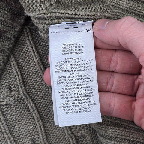 Polo Ralph Lauren Tiger Cable Knit Camouflage Cricket Jumper Men's XL