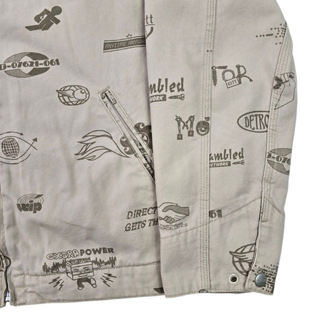 Carhartt WIP Detroit Motor City Graphic Bomber Jacket Brown Men's XL