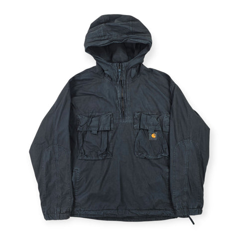 Carhartt WIP Berm Dyed Utility 1/2 Zip Anorak Jacket Grey Men's Large