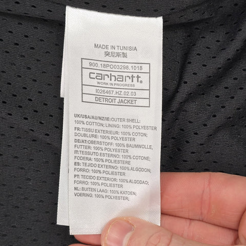 Carhartt WIP Detroit Mesh Lined Jacket Black Men's XL