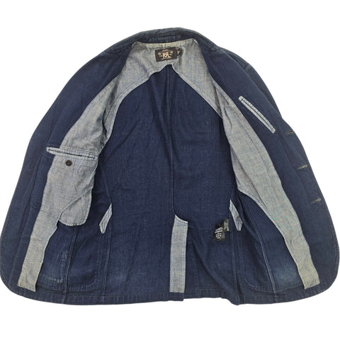 RRL Ralph Lauren Denim Chore Blazer Jacket Blue Men's Small