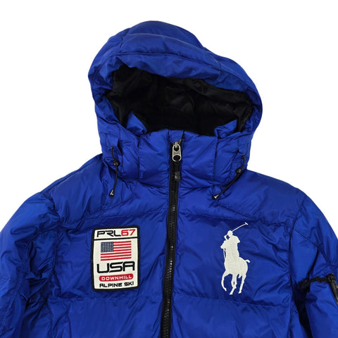 Polo Ralph Lauren Big Pony USA Tyrol Down Puffer Jacket Blue Men's Small