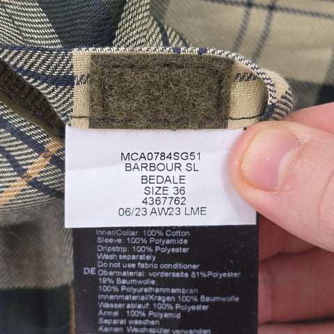 Barbour SL Bedale Waxed Jacket Green Men's Size 36