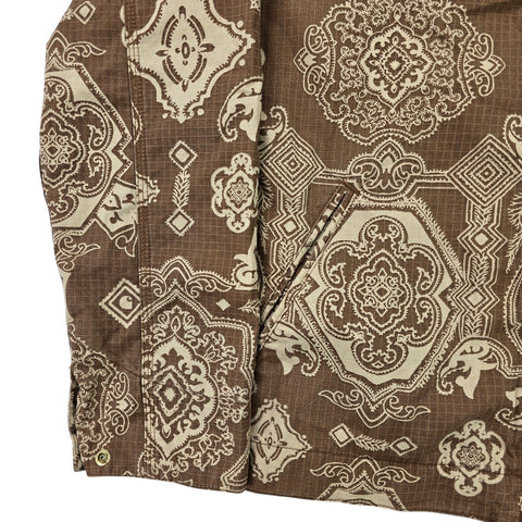 Carhartt WIP Detroit Bandana Pattern Jacket Brown Men's Large