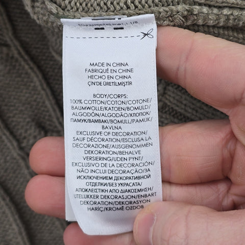 Polo Ralph Lauren Tiger Cable Knit Camouflage Cricket Jumper Men's Large