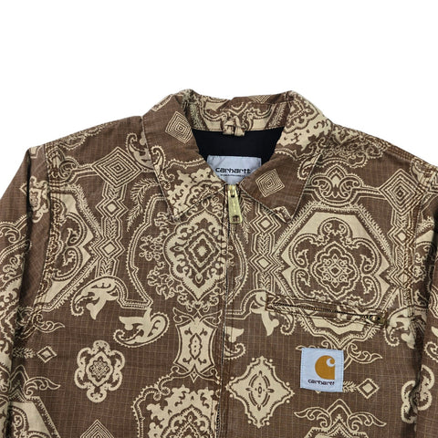 Carhartt WIP Detroit Bandana Pattern Jacket Brown Men's Small