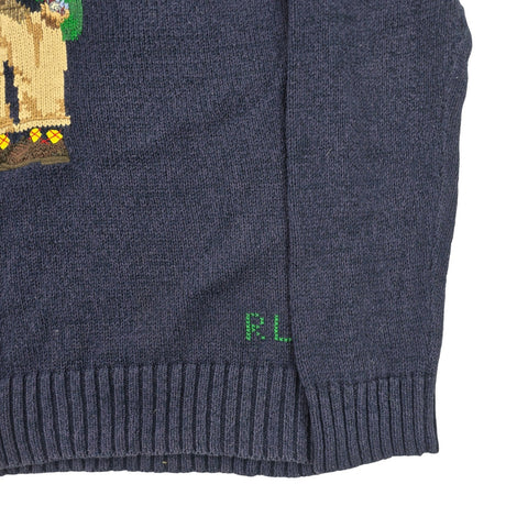 Polo Ralph Lauren Bear Knitted Jumper Blue Men's Medium