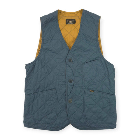 RRL Ralph Lauren Quilted Vest Gilet Jacket Blue Men's Medium