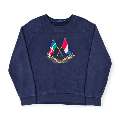 Polo Ralph Lauren Rare Cross Flags Sweatshirt Blue Men's Large