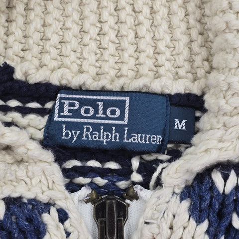 Polo Ralph Lauren Whale Anchor Full Zip Shawl Knitted Cardigan Men's Medium