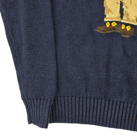 Polo Ralph Lauren Bear Knitted Jumper Blue Men's Small