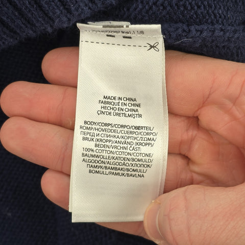 Polo Ralph Lauren Spellout Logo Knitted Jumper Blue Men's Large