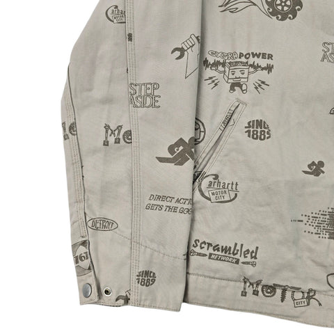 Carhartt WIP Detroit Motor City Graphic Bomber Jacket Brown Men's XL