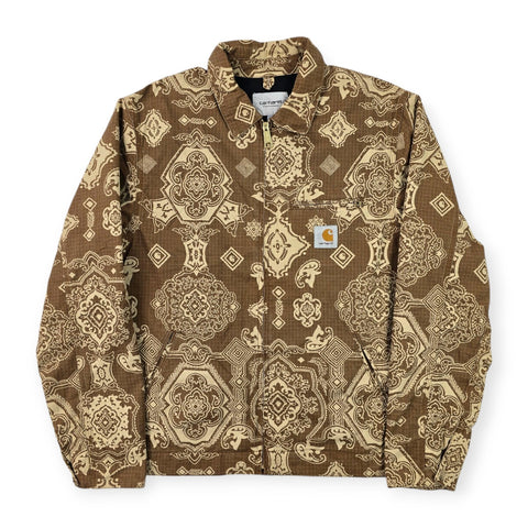 Carhartt WIP Detroit Bandana Pattern Jacket Brown Men's Large
