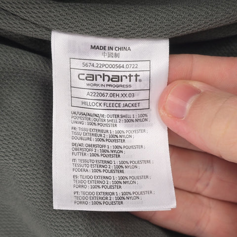 Carhartt WIP Rare Hillock Fleece Jacket Grey Men's XL