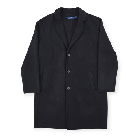 Polo Ralph Lauren Single Breasted Wool Classic Coat Black Women's Medium