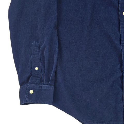 Polo Ralph Lauren Bear Corduroy Long Sleeve Shirt Blue Men's XXL